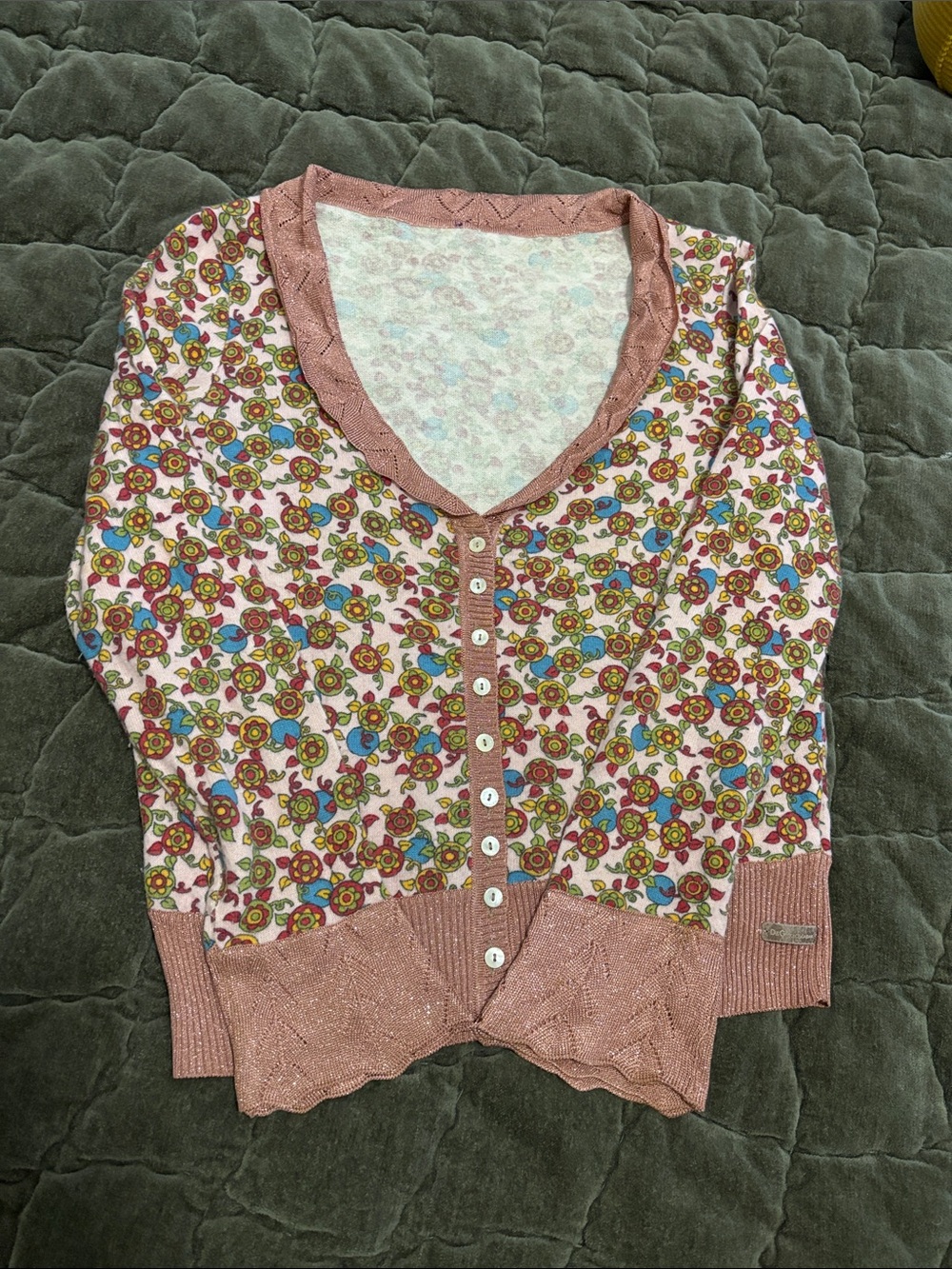 Dolce & Gabbana pink cardigan m/l STAIN IN FRONT Authentic soft fall winter Y2K